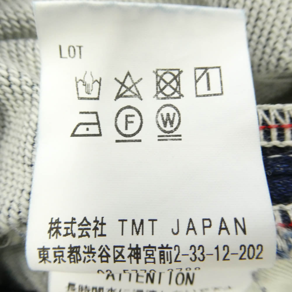 TMT ティーエムティー 19AW TJK-F1903 TPT-F1903 ヴィンテージ加工 スウェットライクデニム トラック スーツ ジャケット パンツ セットアップ インディゴブルー系 上下：S【美品】【中古】