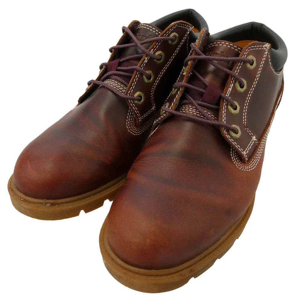 Timberland ティンバーランド A1P3U YOUTH BASIC OX Shoes ユース ベーシック オックス シューズ レザー ローカット ブーツ ブラウン系 25cm【中古】