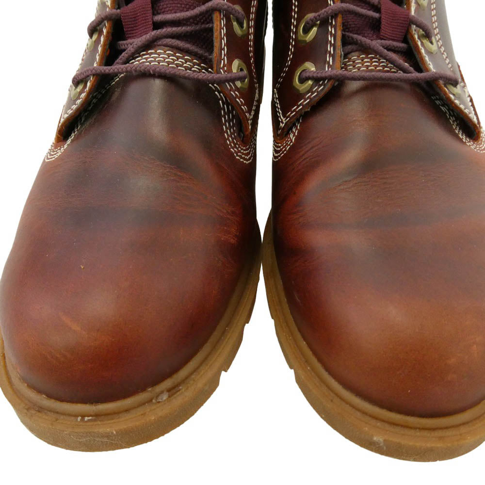 Timberland ティンバーランド A1P3U YOUTH BASIC OX Shoes ユース ベーシック オックス シューズ レザー ローカット ブーツ ブラウン系 25cm【中古】