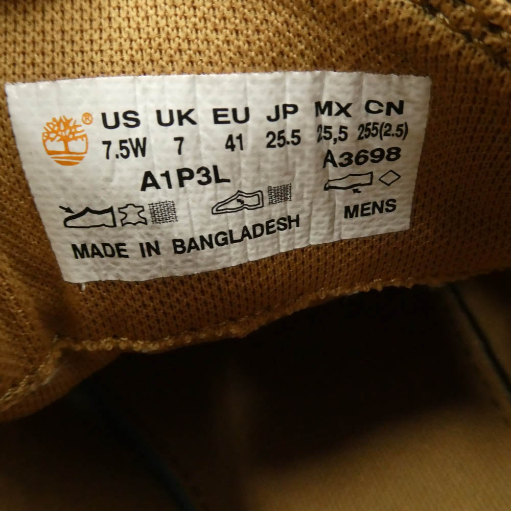 Timberland ティンバーランド A1P3L YOUTH BASIC OX Shoes ユース ベーシック オックス シューズ スエード ローカット ブーツ ライトブラウン系 25.5cm【中古】