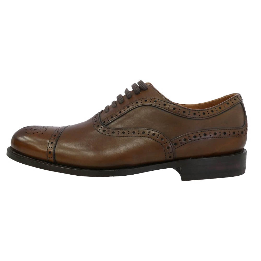 Clarks クラークス BLACKCHECK CAP COGNAC LEATHER ブラックチェック キャップ レザー ドレス シューズ ブラウン系 UK6 1/2【中古】