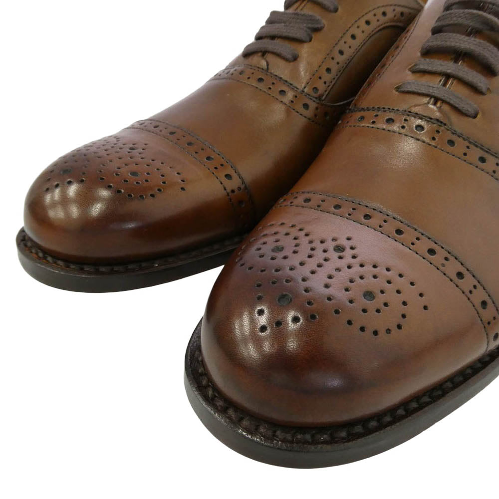 Clarks クラークス BLACKCHECK CAP COGNAC LEATHER ブラックチェック キャップ レザー ドレス シューズ ブラウン系 UK6 1/2【中古】