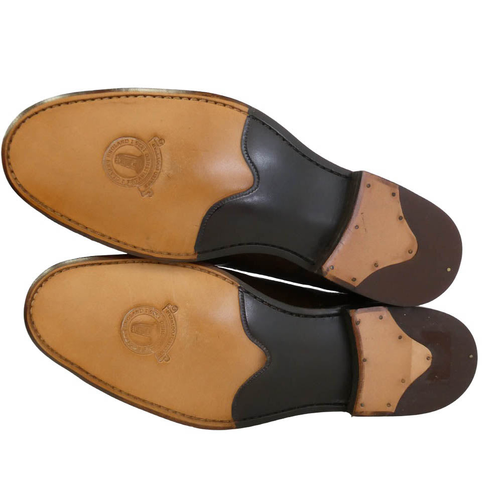 Clarks クラークス BLACKCHECK CAP COGNAC LEATHER ブラックチェック キャップ レザー ドレス シューズ ブラウン系 UK6 1/2【中古】
