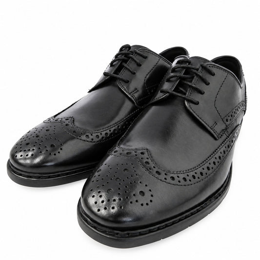 Clarks クラークス 901E Banbury Limit バンバリーリミット メダリオン ウィングチップ レザービジネス シューズ ブラック系 UK7【極上美品】【中古】