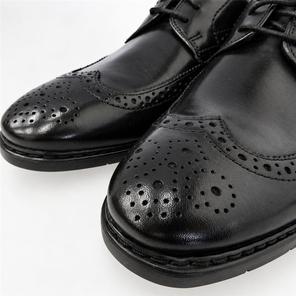 Clarks クラークス 901E Banbury Limit バンバリーリミット メダリオン ウィングチップ レザービジネス シューズ ブラック系 UK7【極上美品】【中古】