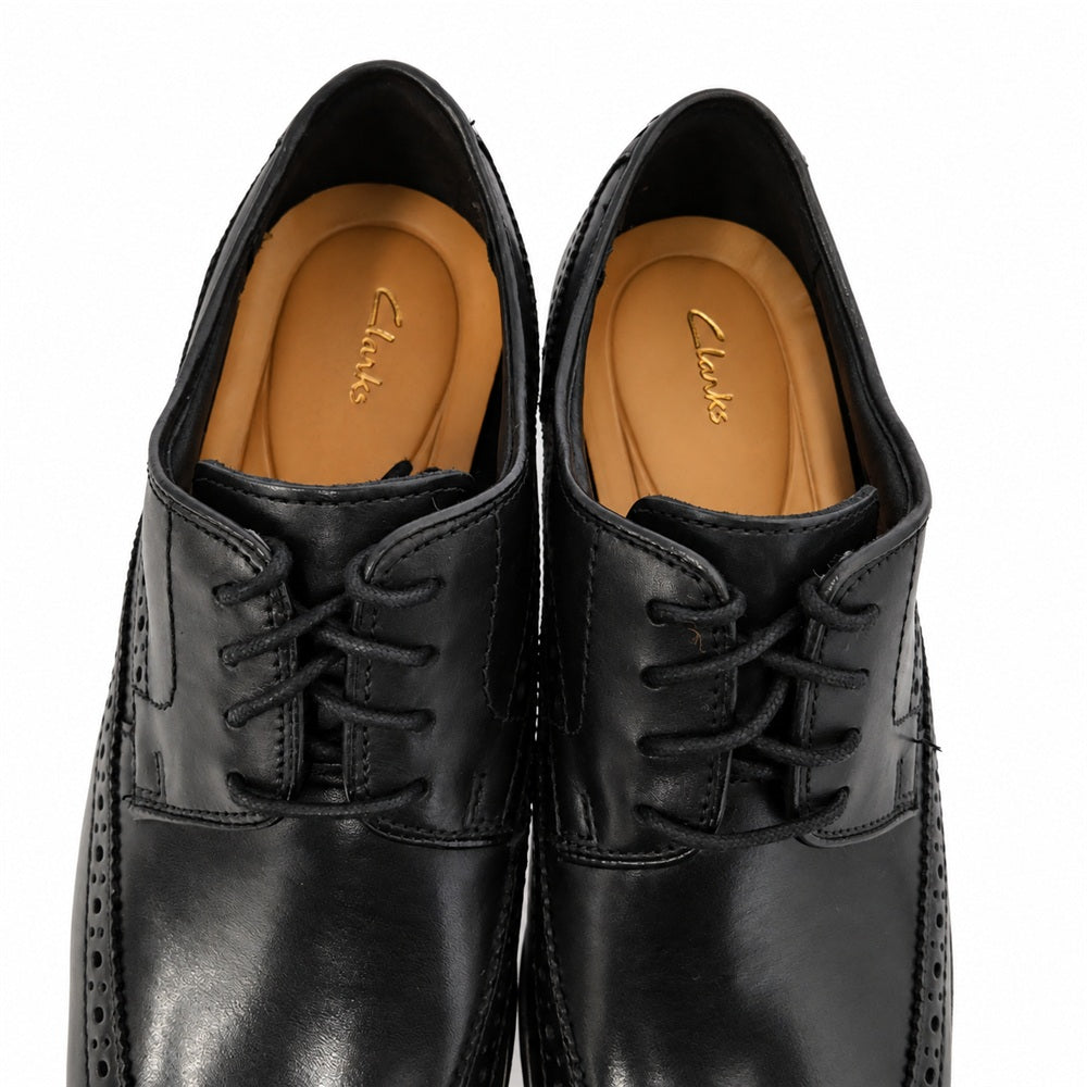 Clarks クラークス 901E Banbury Limit バンバリーリミット メダリオン ウィングチップ レザービジネス シューズ ブラック系 UK7【極上美品】【中古】