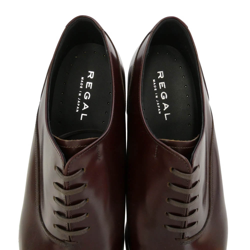 REGAL リーガル 11NR ガラスレザー 内羽根 ストレートチップ ビジネス シューズ ダークブラウン系 25cm【極上美品】【中古】