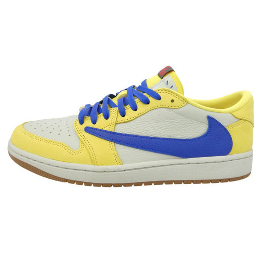 NIKE ナイキ DZ4137-700 【フェイクバスターズ鑑定済】Travis Scott Women's Air Jordan 1 Retro Low OG Canary トラヴィススコット ウィメンズ エアジョーダン1 レトロ ロー カナリー ローカット スニーカー イエロー系 グレー系 ブルー 27.5cm【中古】