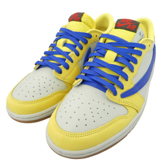 NIKE ナイキ DZ4137-700 【フェイクバスターズ鑑定済】Travis Scott Women's Air Jordan 1 Retro Low OG Canary トラヴィススコット ウィメンズ エアジョーダン1 レトロ ロー カナリー ローカット スニーカー イエロー系 グレー系 ブルー 27.5cm【中古】