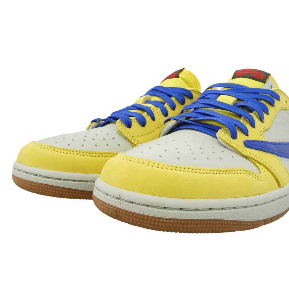 NIKE ナイキ DZ4137-700 【フェイクバスターズ鑑定済】Travis Scott Women's Air Jordan 1 Retro Low OG Canary トラヴィススコット ウィメンズ エアジョーダン1 レトロ ロー カナリー ローカット スニーカー イエロー系 グレー系 ブルー 27.5cm【中古】