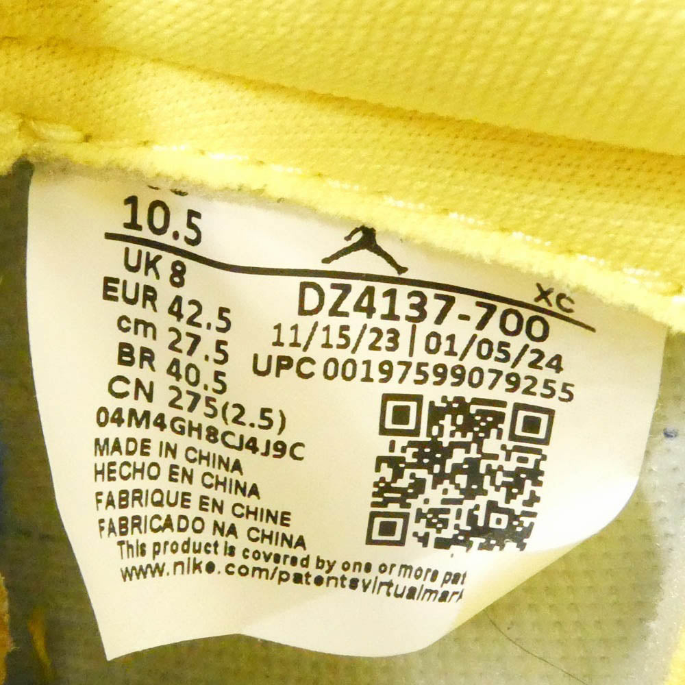 NIKE ナイキ DZ4137-700 【フェイクバスターズ鑑定済】Travis Scott Women's Air Jordan 1 Retro Low OG Canary トラヴィススコット ウィメンズ エアジョーダン1 レトロ ロー カナリー ローカット スニーカー イエロー系 グレー系 ブルー 27.5cm【中古】