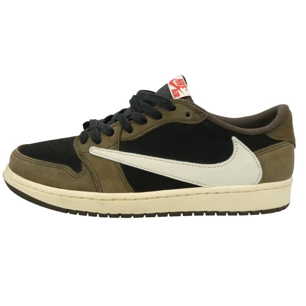 NIKE ナイキ CQ4277-001 【フェイクバスターズ鑑定済】 Travis Scott Air Jordan 1 Low OG SP-T Black Dark Mocha トラヴィススコット エアジョーダン1 ロー OG SP-T ブラック ダークモカ ローカット スニーカー ブラック系 ブラウン系 27.5cm【中古】