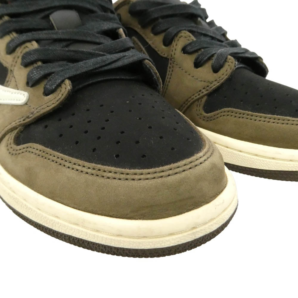 NIKE ナイキ CQ4277-001 【フェイクバスターズ鑑定済】 Travis Scott Air Jordan 1 Low OG SP-T Black Dark Mocha トラヴィススコット エアジョーダン1 ロー OG SP-T ブラック ダークモカ ローカット スニーカー ブラック系 ブラウン系 27.5cm【中古】