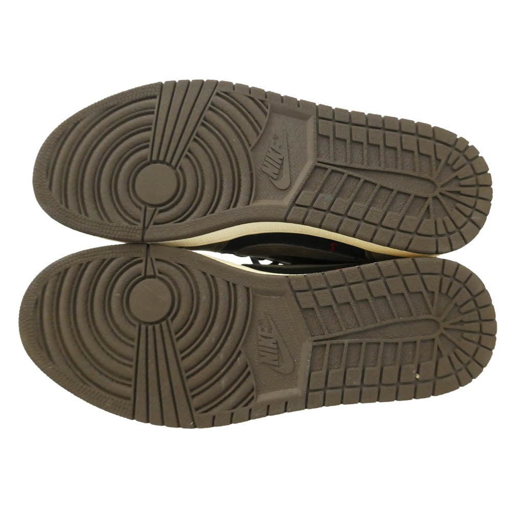 NIKE ナイキ CQ4277-001 【フェイクバスターズ鑑定済】 Travis Scott Air Jordan 1 Low OG SP-T Black Dark Mocha トラヴィススコット エアジョーダン1 ロー OG SP-T ブラック ダークモカ ローカット スニーカー ブラック系 ブラウン系 27.5cm【中古】