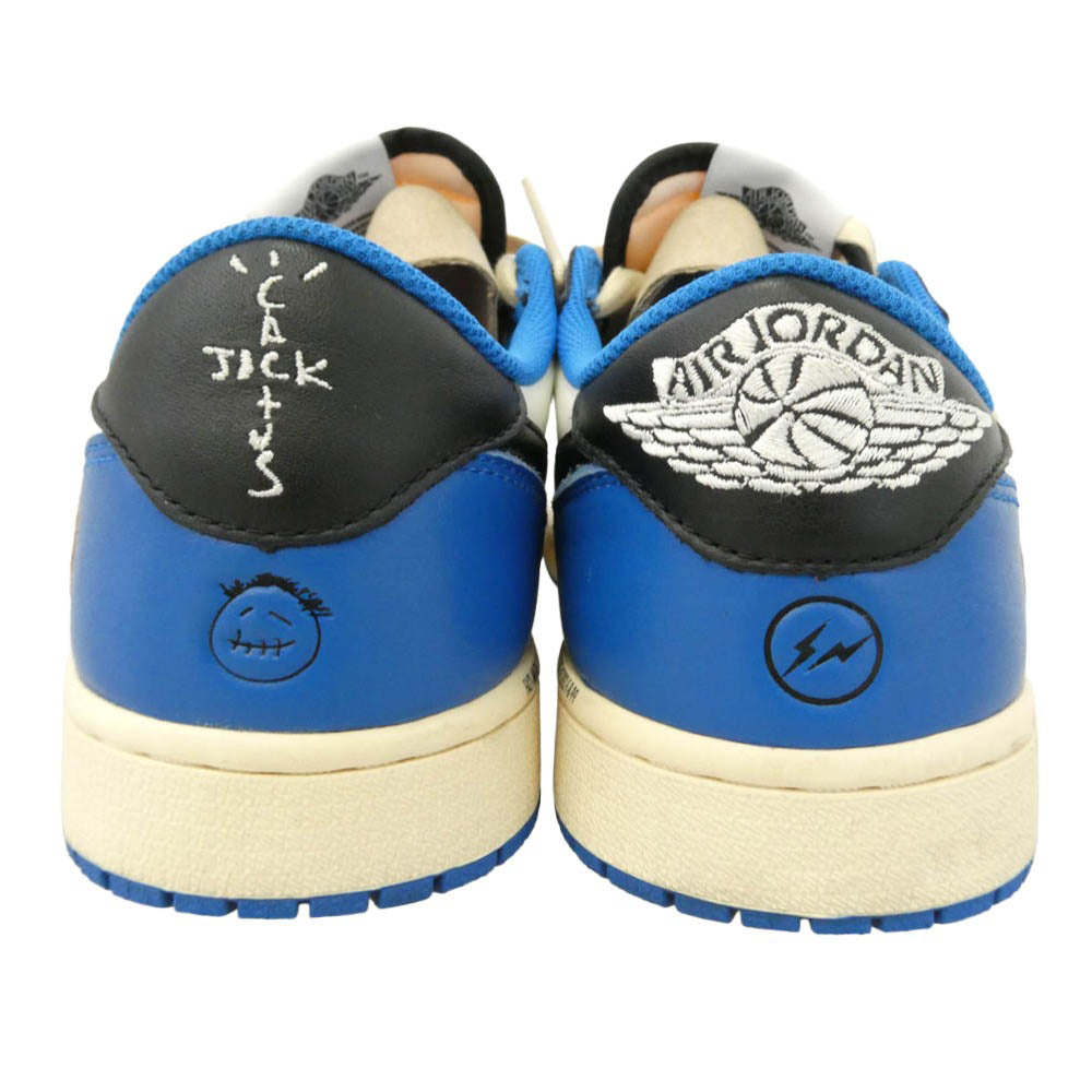 NIKE ナイキ Travis Scott FRAGMENT DESIGN フラグメントデザイン DM7866-140 【フェイクバスターズ鑑定済】 Travis Scott × fragment design × Air Jordan 1 Low OG SP Military Blue トラヴィススコット フラグメントデザイン エアジョーダン1 ロー OG SP ミリタリー ブルー ローカット スニーカー ホワイト系 ブラック系 ブルー系 27cm【中古】