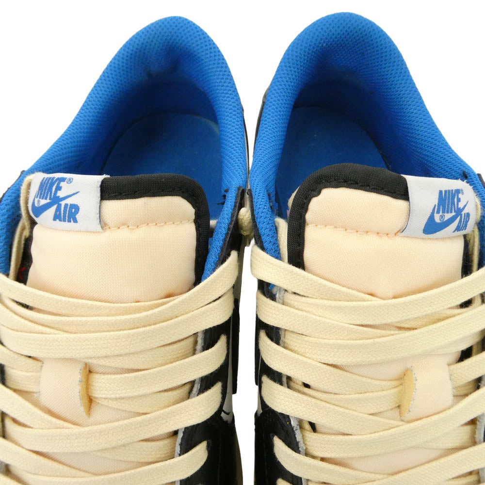 NIKE ナイキ Travis Scott FRAGMENT DESIGN フラグメントデザイン DM7866-140 【フェイクバスターズ鑑定済】 Travis Scott × fragment design × Air Jordan 1 Low OG SP Military Blue トラヴィススコット フラグメントデザイン エアジョーダン1 ロー OG SP ミリタリー ブルー ローカット スニーカー ホワイト系 ブラック系 ブルー系 27cm【中古】