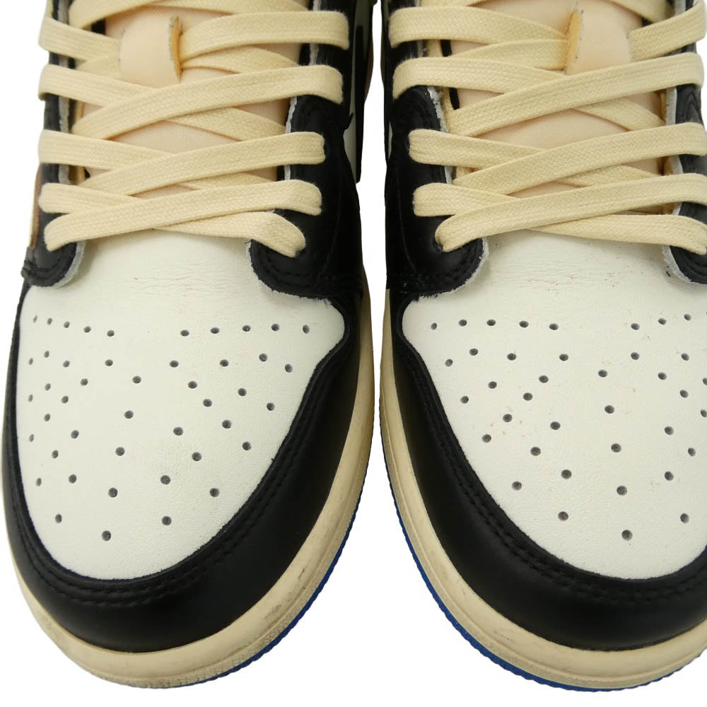 NIKE ナイキ Travis Scott FRAGMENT DESIGN フラグメントデザイン DM7866-140 【フェイクバスターズ鑑定済】 Travis Scott × fragment design × Air Jordan 1 Low OG SP Military Blue トラヴィススコット フラグメントデザイン エアジョーダン1 ロー OG SP ミリタリー ブルー ローカット スニーカー ホワイト系 ブラック系 ブルー系 27cm【中古】