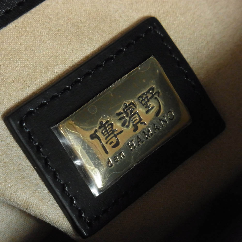傳濱野 Art Demi アールデミ スムースレザー メタルバックル ショルダー バッグ ブラック系【極上美品】【中古】