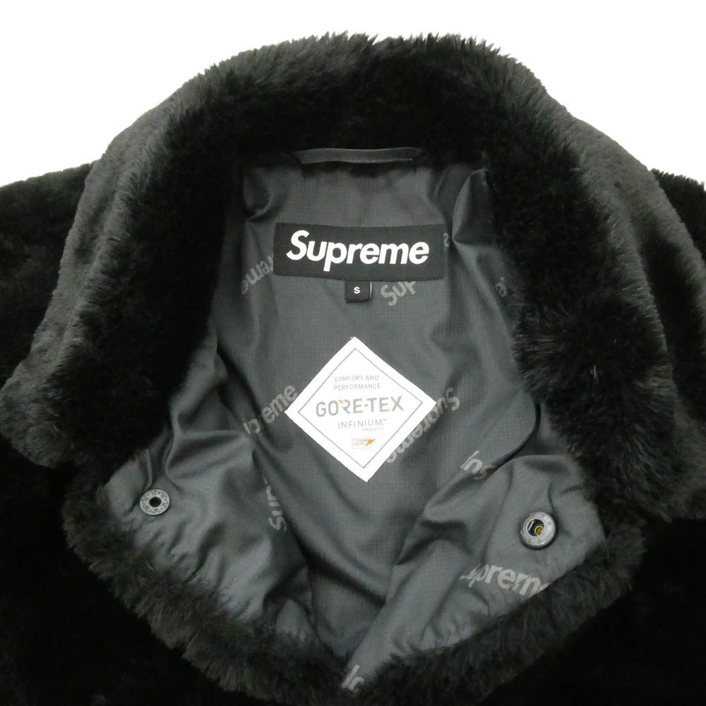 Supreme シュプリーム 21AW 2-Tone Faux Fur Shop Coat Black フェイク ファー ショップ コート ブラック系 S【中古】