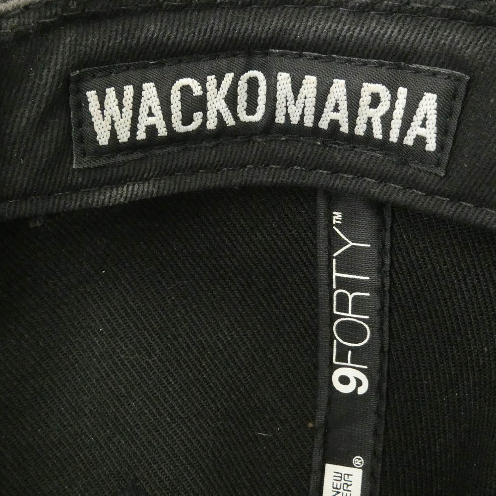 WACKO MARIA ワコマリア NEW ERA ニューエラ × NEW ERA 9FORTY ニューエラ 刺繍 キャップ 帽子 ブラック系【中古】