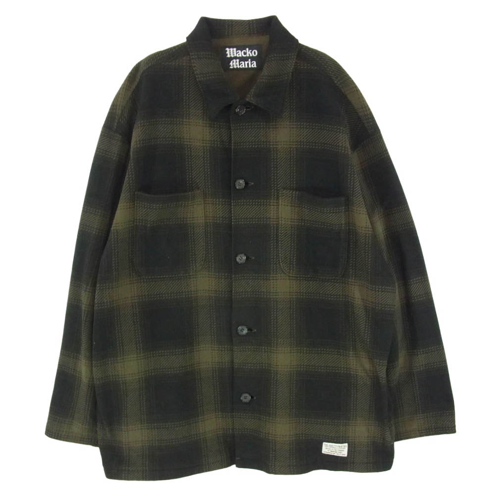 WACKO MARIA ワコマリア 23AW CHECK FLEECE SHIRT JACKET チェック フリース 長袖 シャツ ジャケット グリーン系 XL【中古】