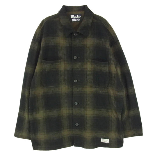 WACKO MARIA ワコマリア 23AW CHECK FLEECE SHIRT JACKET チェック フリース 長袖 シャツ ジャケット グリーン系 XL【中古】