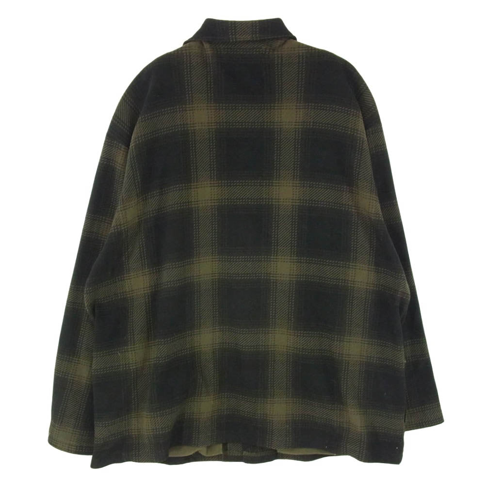 WACKO MARIA ワコマリア 23AW CHECK FLEECE SHIRT JACKET チェック フリース 長袖 シャツ ジャケット グリーン系 XL【中古】
