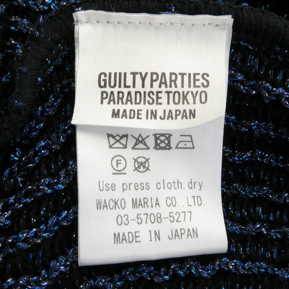 WACKO MARIA ワコマリア 25AW 25FW-WMK-KN04 GLITTER KNIT CARDIGAN グリッター ニット カーディガン ブラック系 ブルー系 XL【中古】