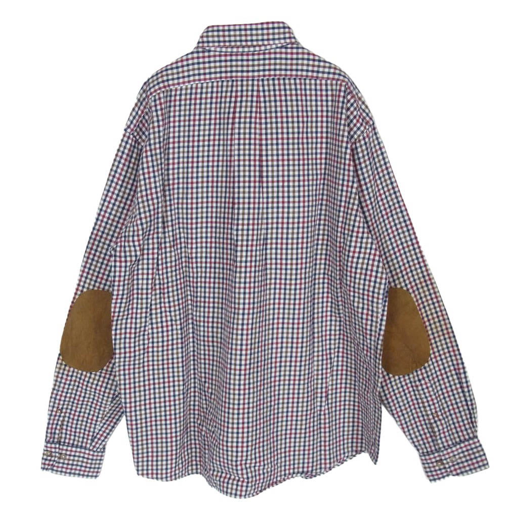 Brooks Brothers ブルックスブラザーズ シルク混 コットン エルボーパッチ ボタンダウン チェック 長袖 シャツ マルチカラー系 L【中古】