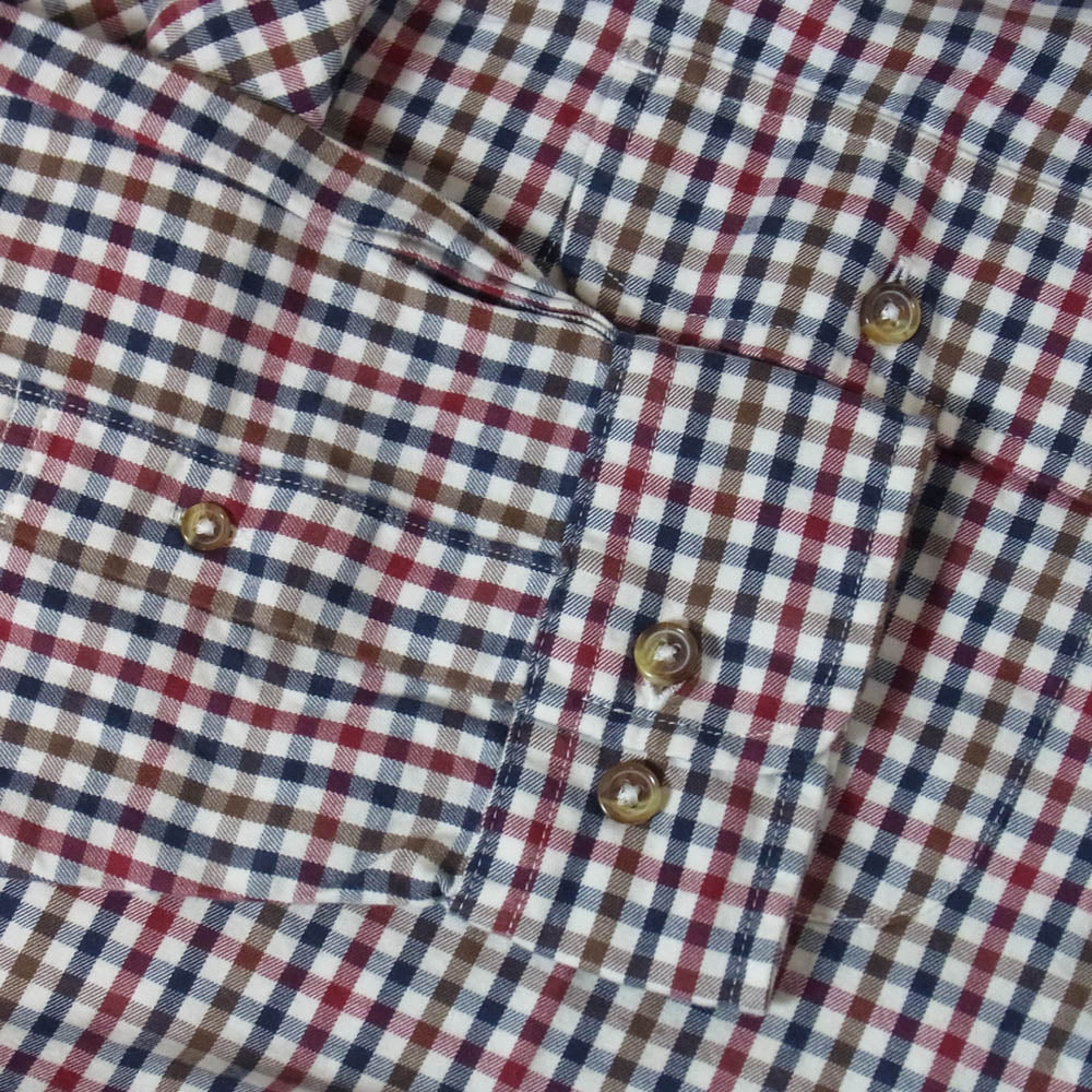 Brooks Brothers ブルックスブラザーズ シルク混 コットン エルボーパッチ ボタンダウン チェック 長袖 シャツ マルチカラー系 L【中古】
