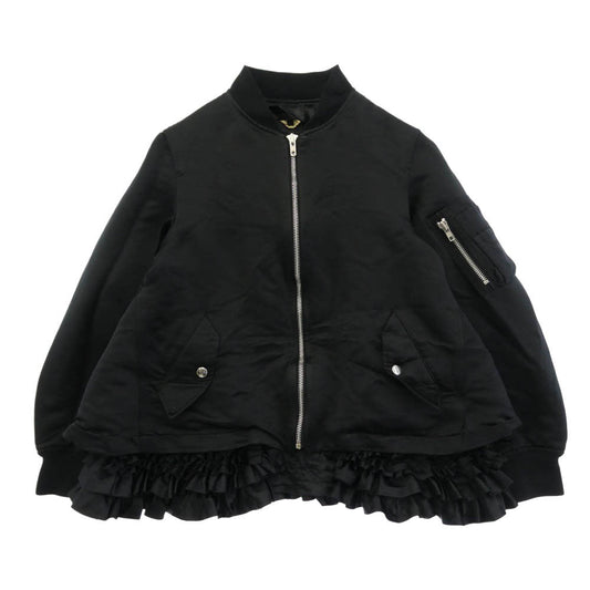 COMME des GARCONS コムデギャルソン 26SS RQ-J014 コムコム 裾フリル MA-1 ブルゾン ジャケット ブラック系 S【中古】