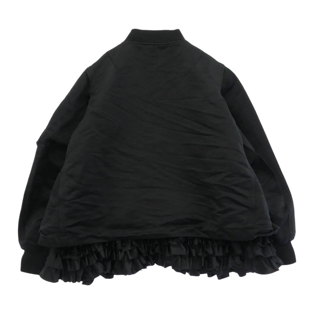 COMME des GARCONS コムデギャルソン 26SS RQ-J014 コムコム 裾フリル MA-1 ブルゾン ジャケット ブラック系 S【中古】