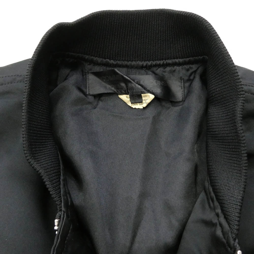 COMME des GARCONS コムデギャルソン 26SS RQ-J014 コムコム 裾フリル MA-1 ブルゾン ジャケット ブラック系 S【中古】