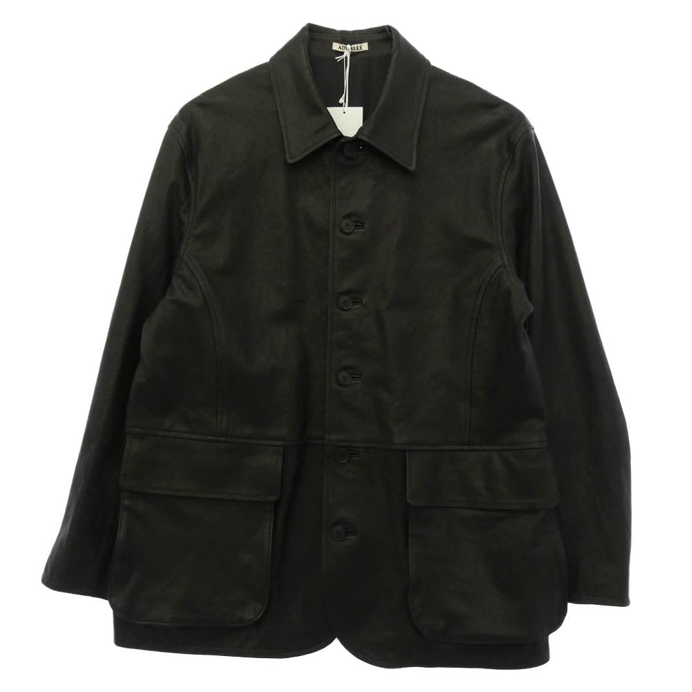 AURALEE オーラリー 26SS A26SB01BL TEXTURED LAMB LEATHER BLOUSON レザー ブルゾン ジャケット ブラウン系 4【極上美品】【中古】