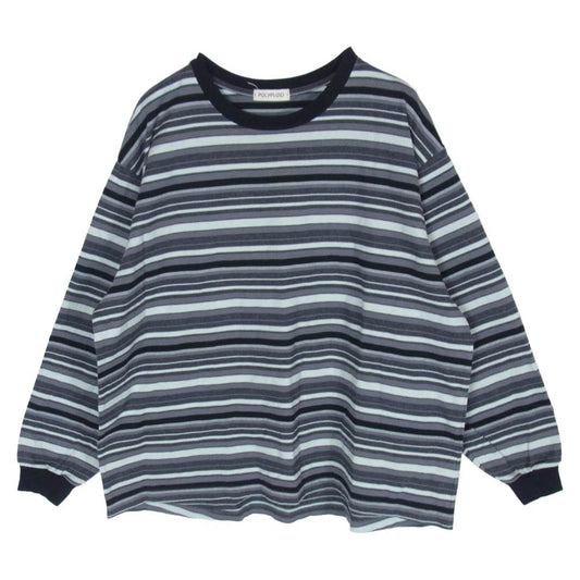 ポリプロイド B-7-001-013 OVERSIZE LONGSLEEVE B オーバーサイズ ロングスリーブ ボーダー 長袖 Tシャツ ブラック系 2【中古】