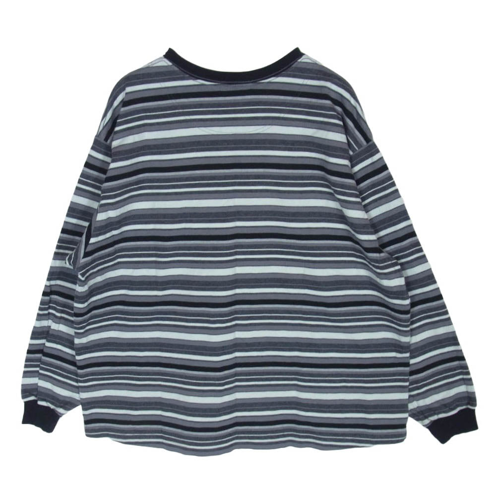 ポリプロイド B-7-001-013 OVERSIZE LONGSLEEVE B オーバーサイズ ロングスリーブ ボーダー 長袖 Tシャツ ブラック系 2【中古】