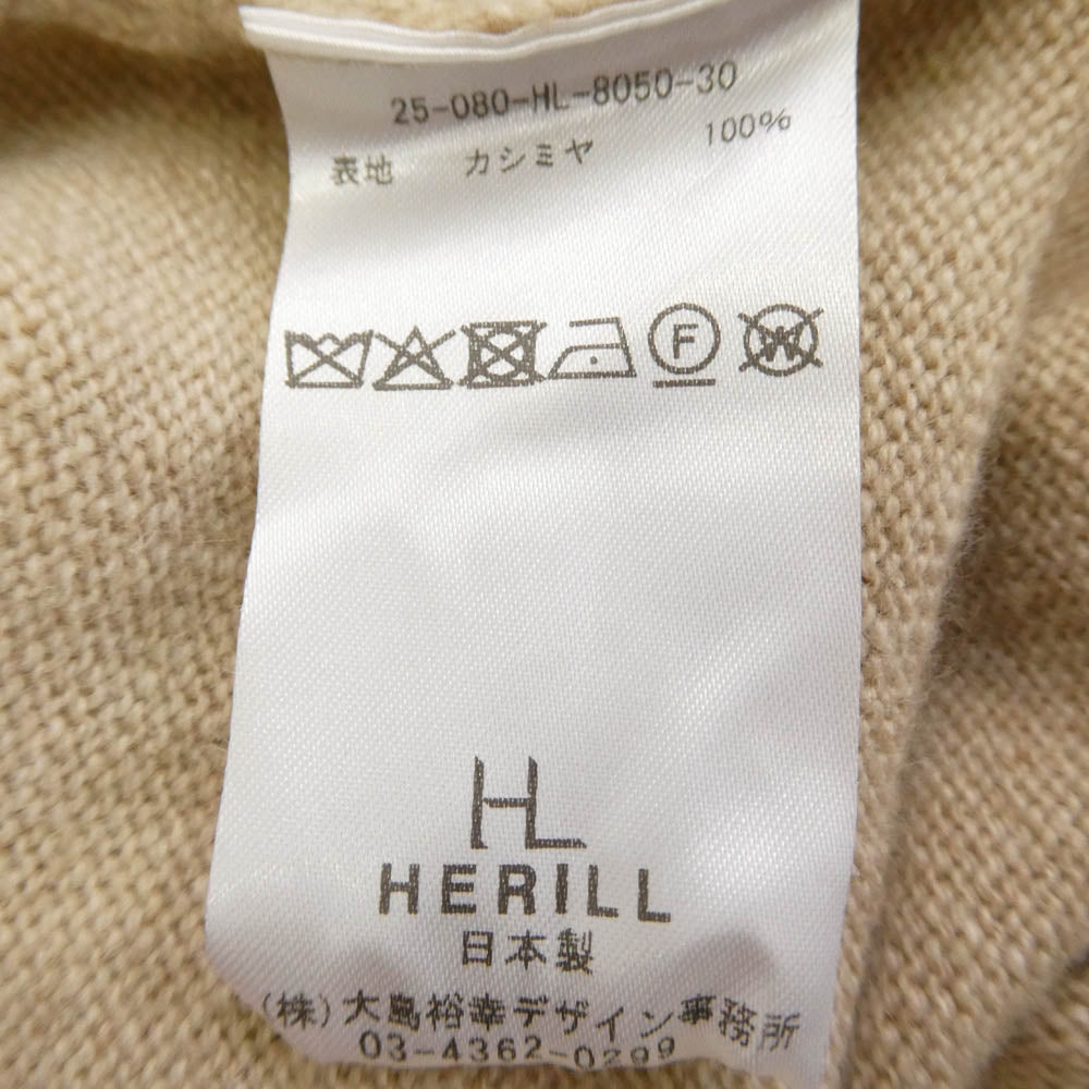 ヘリル 25AW 25-080-HL-8050-30 Golden Cash Pullover ゴールデンキャッシュ カシミヤ100% プルオーバー ニット ベージュ系 1【中古】