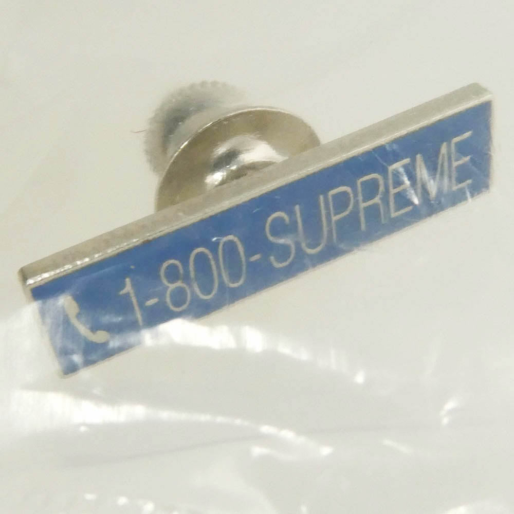 Supreme シュプリーム 19AW 1-800 Pin ロゴ ピン ピンバッチ ピンズ ブルー ブルー系【新古品】【未使用】【中古】