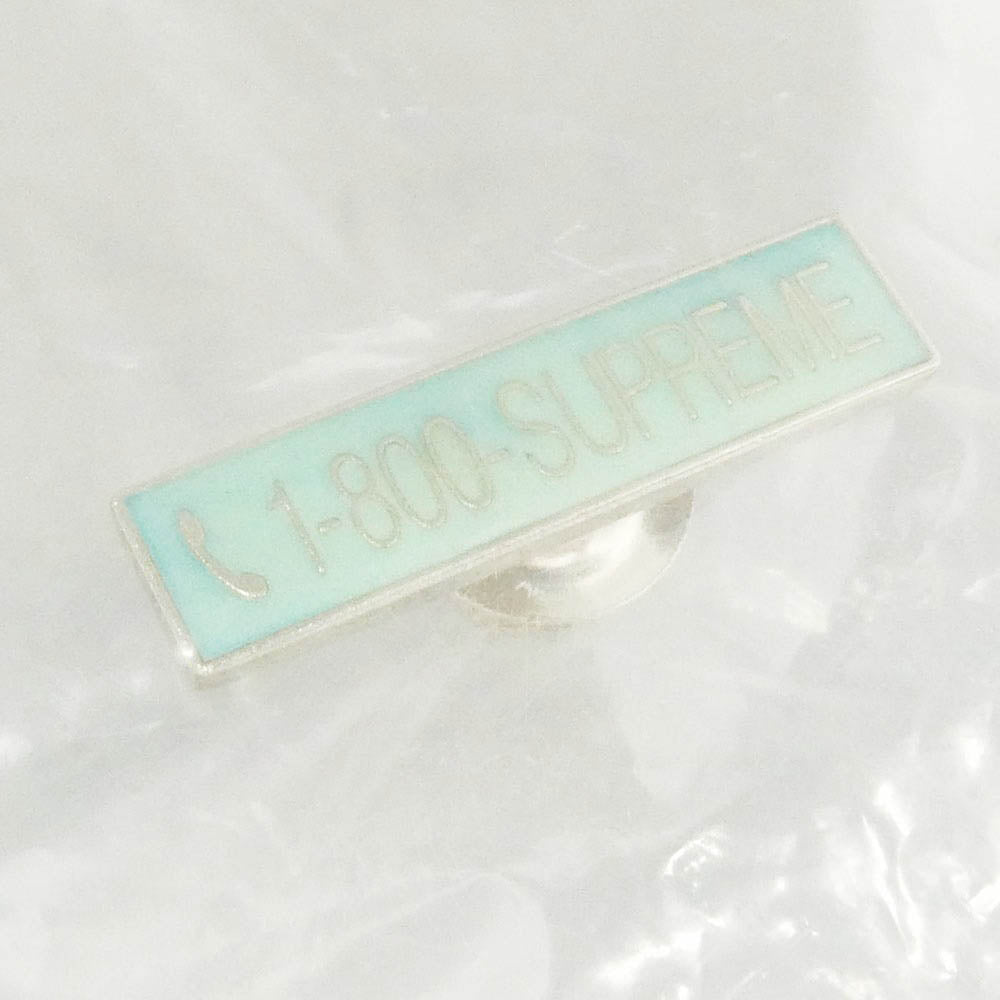 Supreme シュプリーム 19AW 1-800 Pin ロゴ ピン ピンバッチ ピンズ ブルーグリーン ライトグリーン系【新古品】【未使用】【中古】