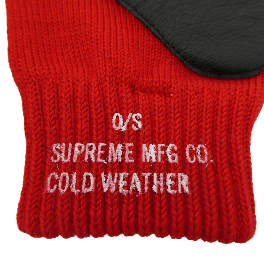 Supreme シュプリーム 12AW Checkered Fingerless Gloves チェッカー フラッグ フィンガーレス グローブ 手袋 レッド系【美品】【中古】