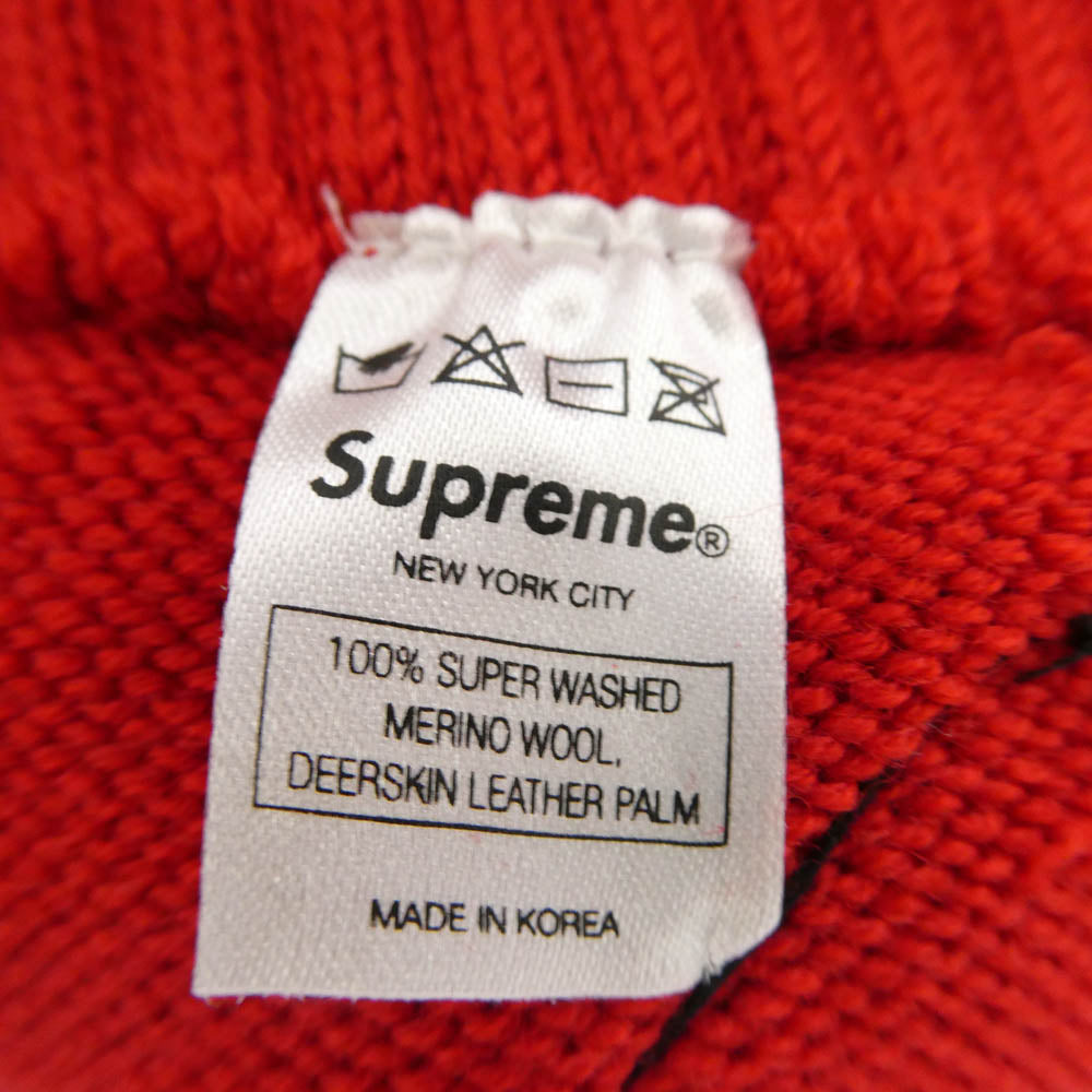 Supreme シュプリーム 12AW Checkered Fingerless Gloves チェッカー フラッグ フィンガーレス グローブ 手袋 レッド系【美品】【中古】