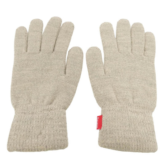 Supreme シュプリーム 10AW Deer Skin Palm Knit Gloves ディアスキン レザー ニット グローブ 手袋 グレー系【美品】【中古】