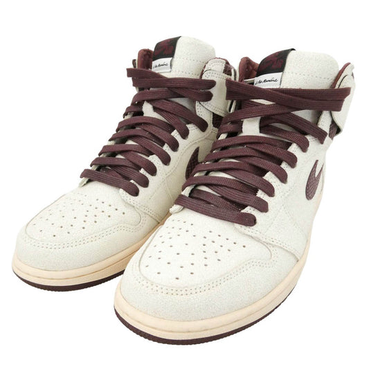 NIKE ナイキ DO7097-100 × A Ma Maniere Air Jordan 1 Retro High OG Sail and Burgundy アママニエール エアジョーダン1 レトロ ハイ OG ハイカットスニーカー オフホワイト系 ダークブラウン系 27cm【美品】【中古】