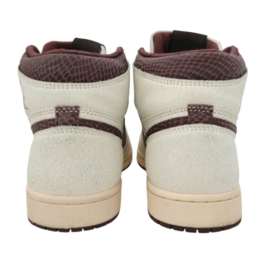 NIKE ナイキ DO7097-100 × A Ma Maniere Air Jordan 1 Retro High OG Sail and Burgundy アママニエール エアジョーダン1 レトロ ハイ OG ハイカットスニーカー オフホワイト系 ダークブラウン系 27cm【美品】【中古】