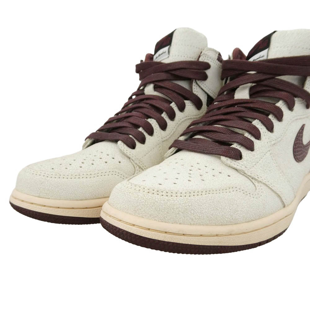 NIKE ナイキ DO7097-100 × A Ma Maniere Air Jordan 1 Retro High OG Sail and Burgundy アママニエール エアジョーダン1 レトロ ハイ OG ハイカットスニーカー オフホワイト系 ダークブラウン系 27cm【美品】【中古】