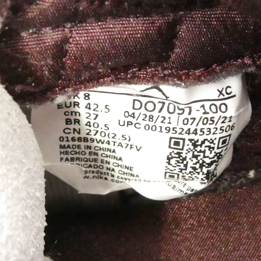 NIKE ナイキ DO7097-100 × A Ma Maniere Air Jordan 1 Retro High OG Sail and Burgundy アママニエール エアジョーダン1 レトロ ハイ OG ハイカットスニーカー オフホワイト系 ダークブラウン系 27cm【美品】【中古】
