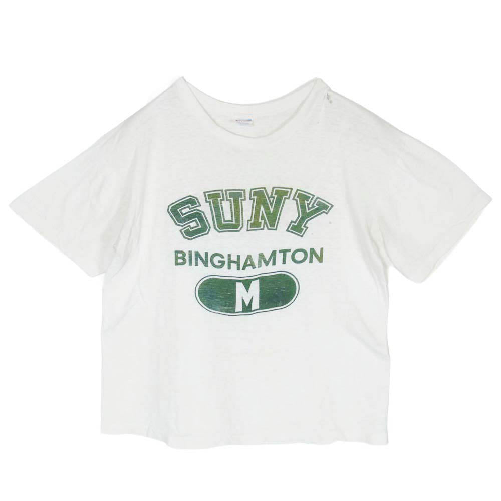 Champion チャンピオン ヴィンテージ 70s バータグ プリント 半袖 Tシャツ ホワイト系 M【中古】