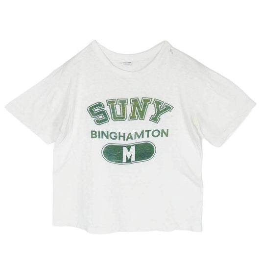 Champion チャンピオン ヴィンテージ 70s バータグ プリント 半袖 Tシャツ ホワイト系 M【中古】