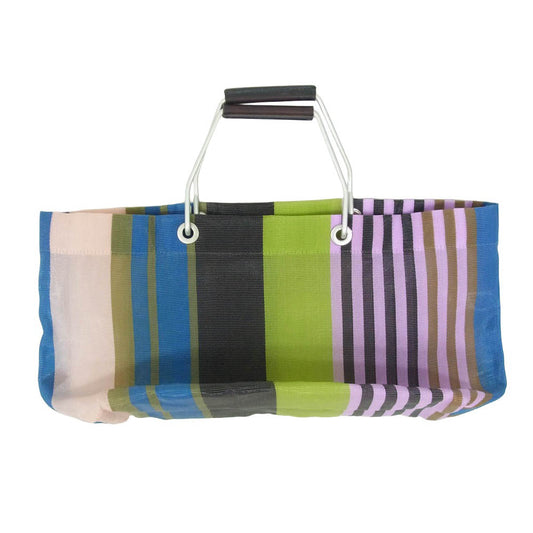MARNI マルニ フラワーカフェ マーケット ストライプ メッシュ ハンドバッグ マルチカラー系【中古】