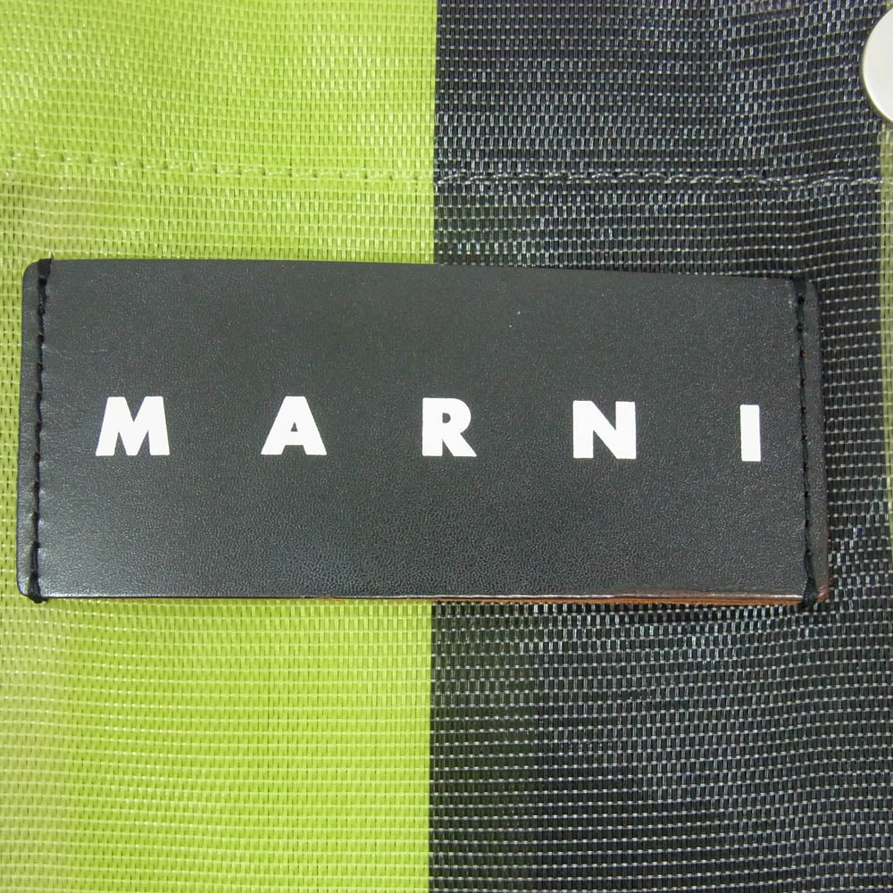 MARNI マルニ フラワーカフェ マーケット ストライプ メッシュ ハンドバッグ マルチカラー系【中古】